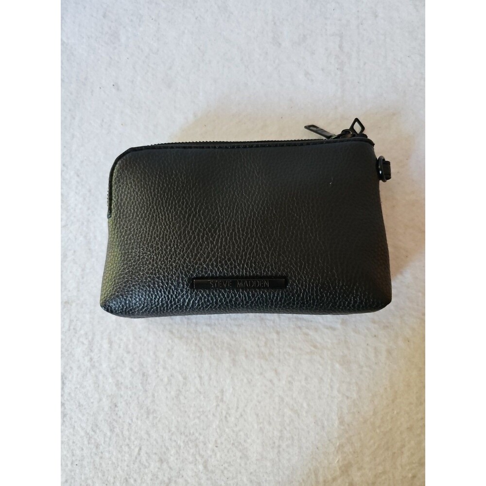 Steve Madden Black Wallet Wristlet Textured Zip Around Wallet (NO STRAP)